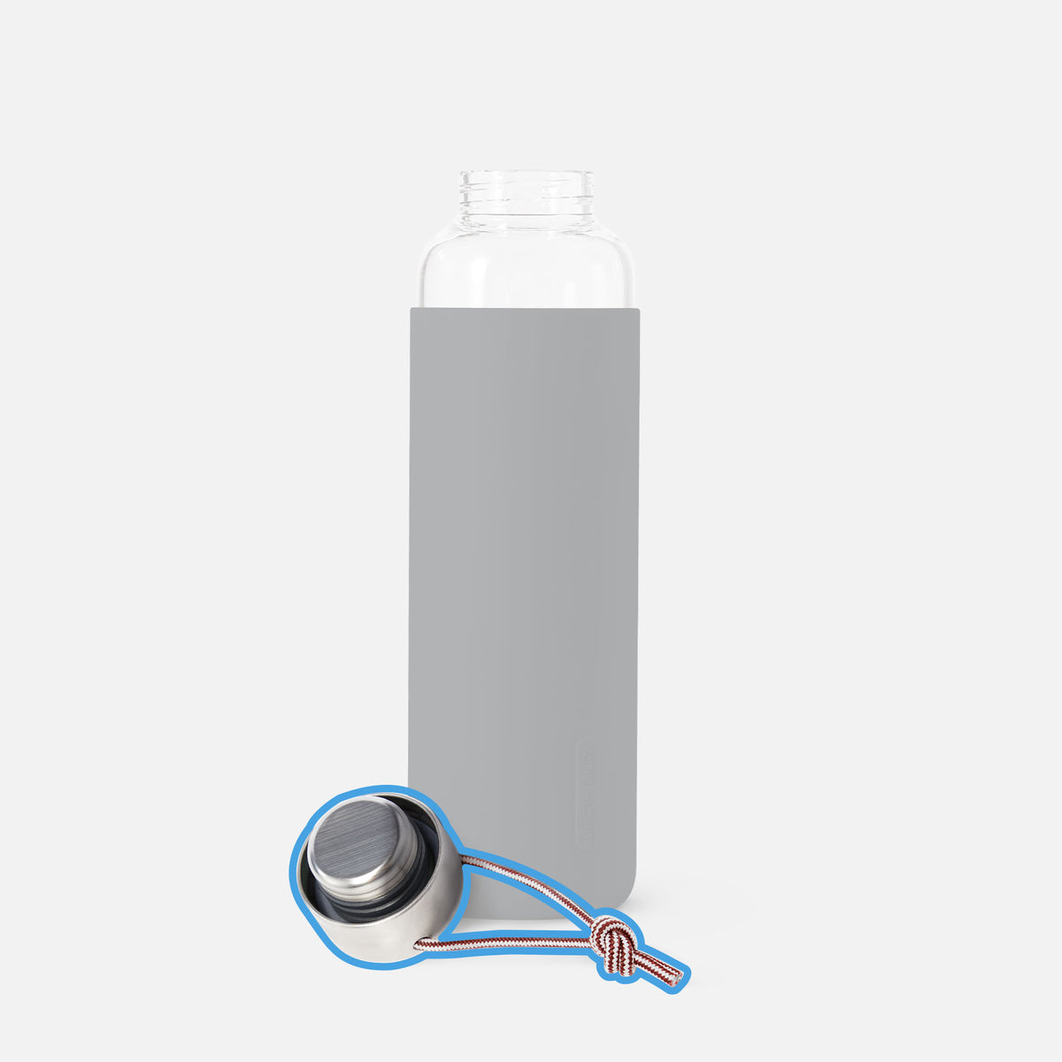 COUVERCLE DE BOUTEILLE D'EAU EN VERRE DE REMPLACEMENT - avec joint et cordon (rouge)