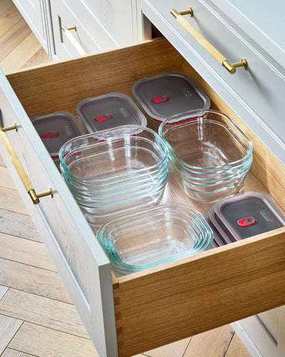 STACK + NEST GLASS FOOD CONTAINERS SET OF 4