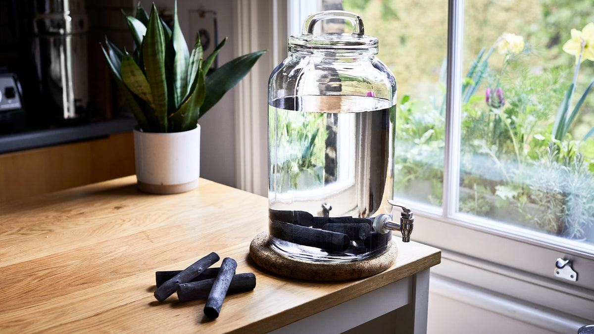 Black+Blum Carafe Eau 1,1L Verre Borosilicate + Filtre Binchotan Actif – Purifie & Minéralise Eau Du Robinet
